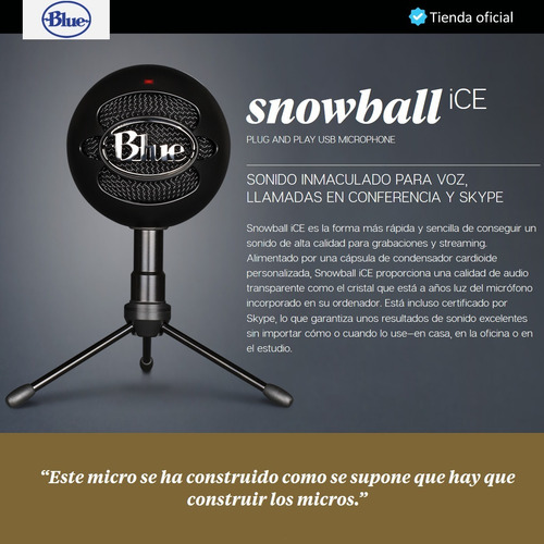 Imagen 2 de 10 de Blue Snowball Ice, Micrófono Usb Para Grabación / Streaming