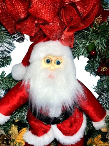 Enfeite Guirlanda Artesanal Natal Gigante Boneco Papai Noel