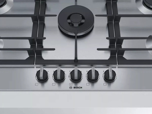 Anafe Bosch Serie 6 A Gas Acero 5 Hornallas Acero Pcr9a5b90 Color Gris