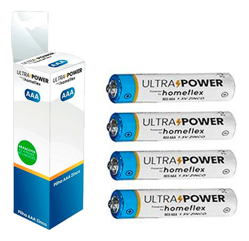 Pilha Comum Aaa Palito Ultra Power Com 4 Unidades