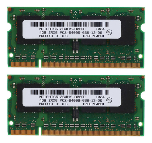2 Units Ddr2, 4 Gb, Ram, 800 Mhz, Pc2 Sodimm 2rx8, 200 Pi