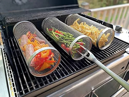 Kit Churrasco Grill Espeto Grelha Giratorio Gaiola Rotativo