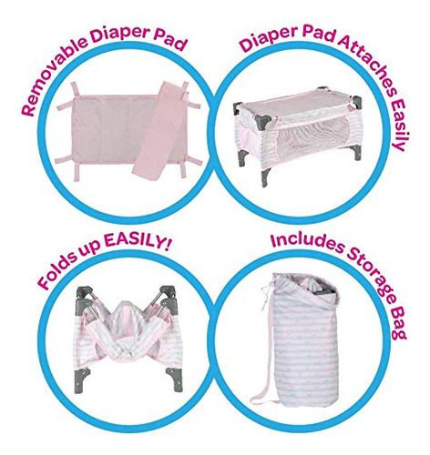 Juego De Cuna Y Cambiador Baby Doll Adora Pack-n-play