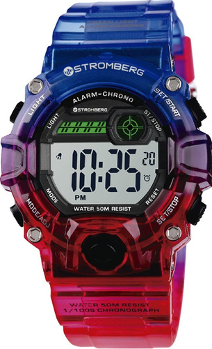 Reloj Stromberg Crew Sumergible Digital Rojoazulado Tamaño M