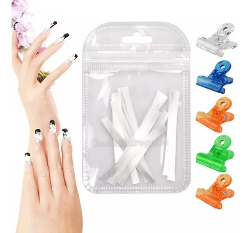 Set Uñas Hilo Fibra De Vidrio + Broche Uñas Esculpidas