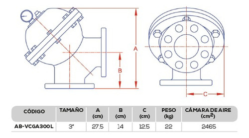 Valvula Contra Golpe De Ariete Tipo L Brida Ansi 3