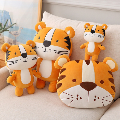Almohada De Felpa Súper Suave De Tigre De Dibujos Animados D