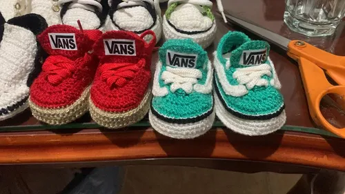 Zapatos vans tejidos a crochet clearance usadas