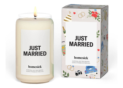 Homesick Vela Perfumada De Alta Calidad, Just Married Candle