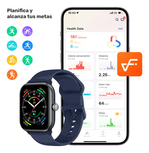 Reloj Smartwatch Music Rhythm X10 41mm