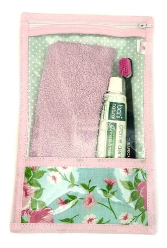 Imagem 1 de 5 de Estojo Porta Kit Higiene Bucal Com Transparência E Com Zíper
