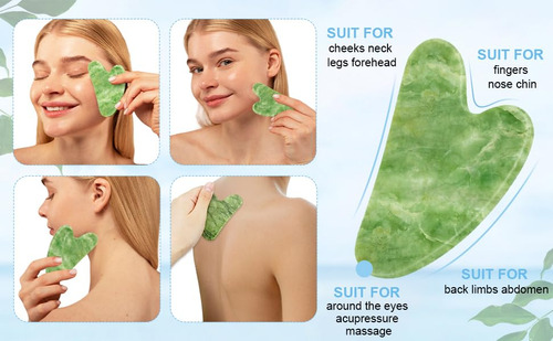 Set De Jade Roller Y Gua Sha Para El Rostro