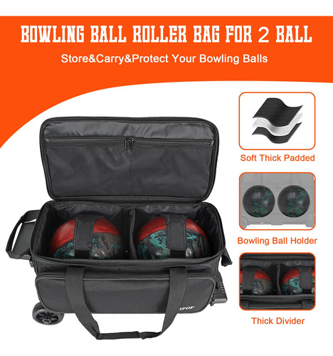 Laripop Bolsa De Bolos De Doble Rodillo De 2 Bolas Con Un Nombre Del Diseño