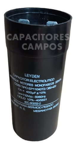 Capacitor Electrolítico 380/420 Uf Para Arranque De Motores