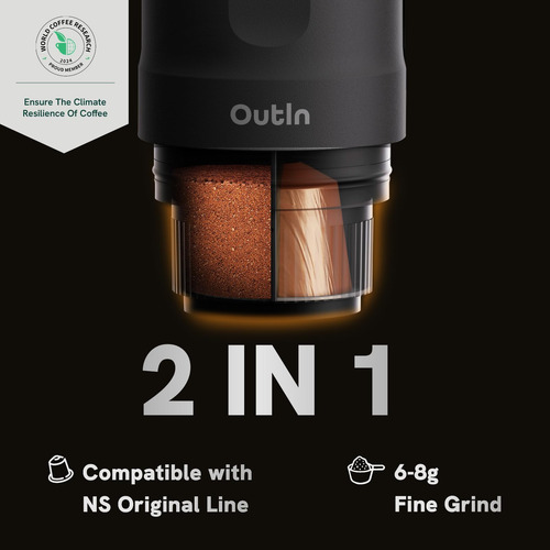 Máquina De Café Espresso Portátil Outin Usb-c, Camping