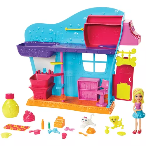 Kit 2 Cenários Polly Pocket Salão de Beleza e Pet Shop Mattel