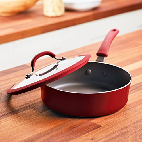 Cook + Create Nonstick Sauté Pan With Lid, 3 Quart, Re...