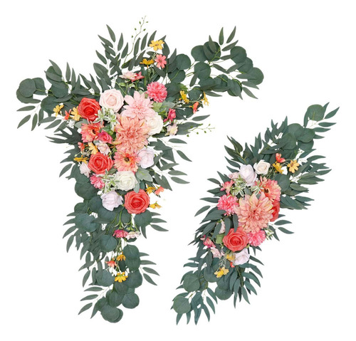 2 Uds Arco De Boda Flores Artificiales Floral Swag Props