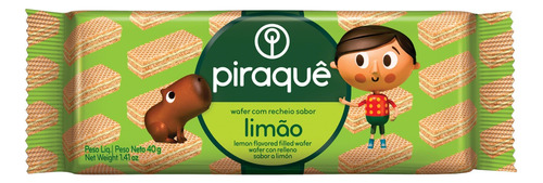 Biscoito Wafer Recheio Limão Piraquê Pacote 40g