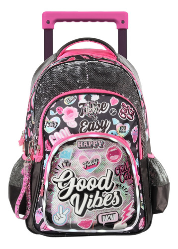 Mochila Carro 18 Pulgadas Footy Good Vibes Lentejuelas