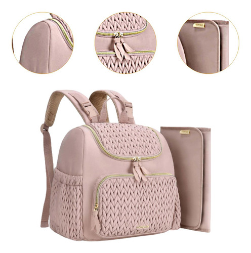 Mochila Para Pañales, Bolsa Para Bebé Con Cambiador,