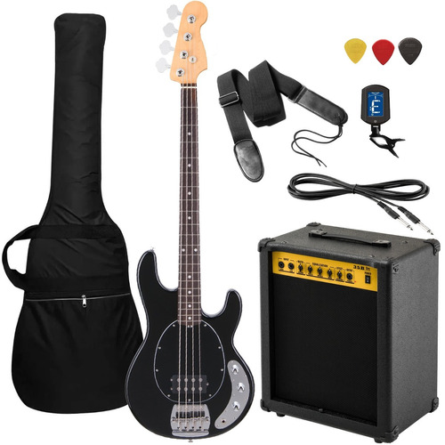 Bajo Electrico T/ Musicman Funda Cable Afinador Ampli 35w