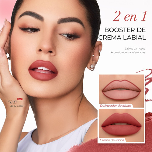 Sace Lady Delineador De Labios 2 En 1 Mate Suave Y Duradero 08 Maple Love