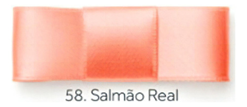 Fita Cetim-najar-nº2-10mm X Rolo 10 Metros - Kit Com 5 Peças Cor 58.salmão Real