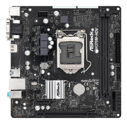 Tarjeta Madre Asrock H370m-hdv Intel 1151 Ddr4 Micro Atx Color Negro