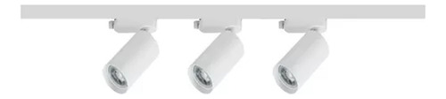 Pack 3 Focos Luz Neutra Con Riel Blanco 1mt Para Cielo/techo