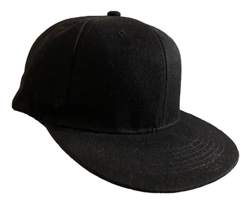 Gorra Lisa Plana Negra Ajustable