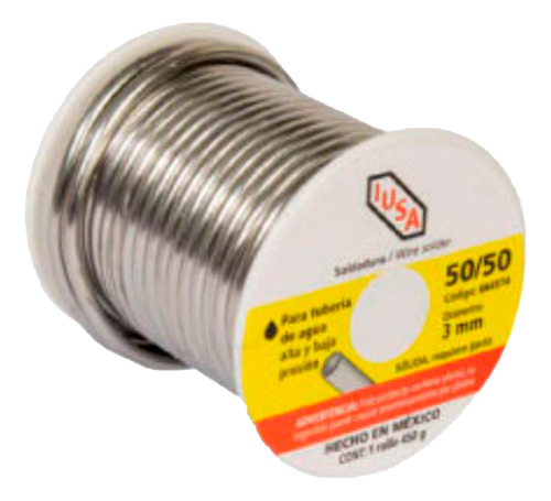 Soldadura Blanda 50/50 Estaño Y Plomo 450g Iusa