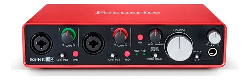 Interface de áudio Focusrite Scarlett 2i4 2ª  geração