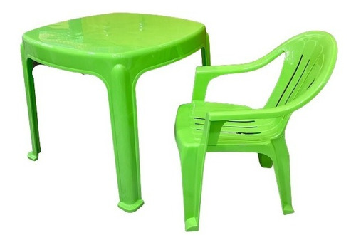 Set Infantil Mesa Y  Silla Con Apoya Brazos Plastica