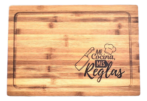 Tabla De Picar Personalizada En Madera Bambu Corte Cocina