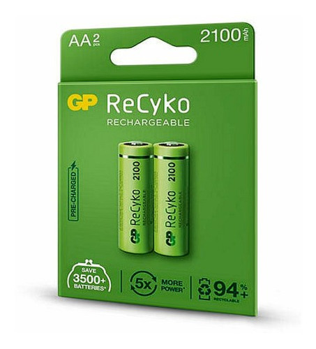 Pila Aa Recargable 2100mah 1.2v Gp Recyko Par