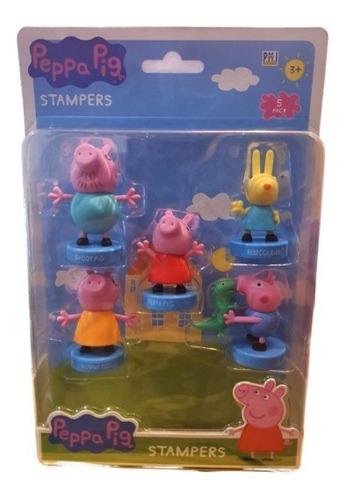 Imagen 1 de 1 de Peppa Pig - Set 5 Timbres Peppa Familia