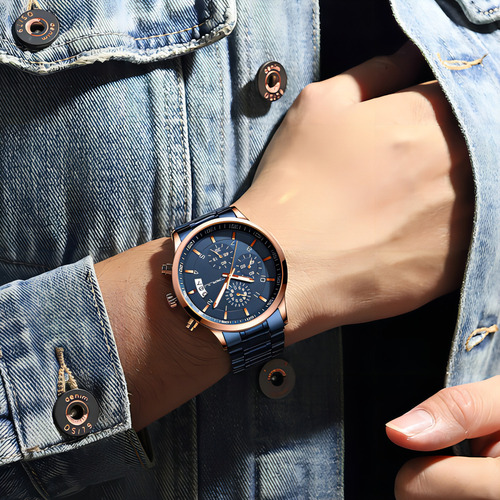 Reloj Para Hombre Crrju/dark Blue