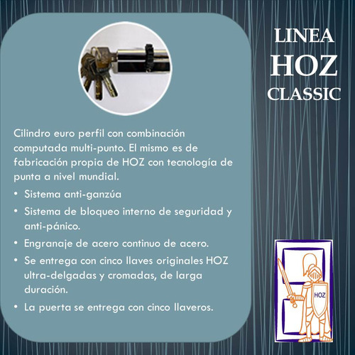 Puerta Blindada Instalada! Hozclassic®aluminio Incrustado 9c