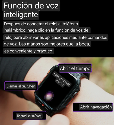 Smartwatch Senbono Militar L81b 1.96 Abs Plástico Bluetooth Blanco Hebilla Blanco Blanco