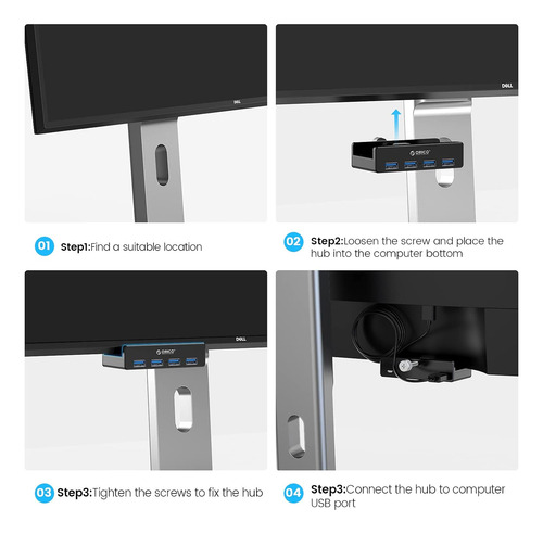 Hub Orico Usb 3.0, Usb Hub Abrazadera, Usb Connector 4