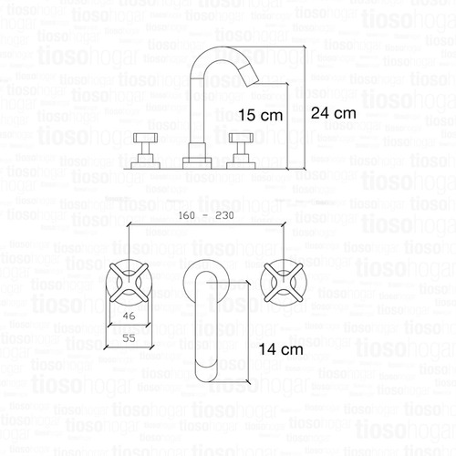 Imagen 4 de 10 de Grifería Lavatorio Mesada Aqualaf Quillen 1070 Cromo Cromado