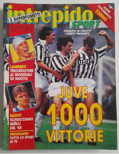 Revista Intrepido Sport N° 4 Futbol Italiano Juventus 1991