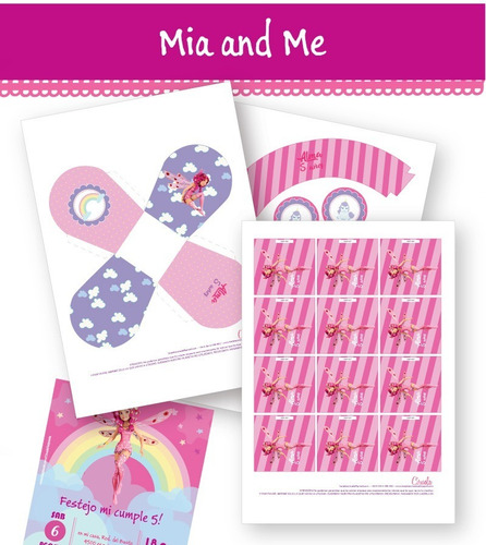 Kit Imprimible Full Con Invitaciones Mia Y Yo Mia And Me