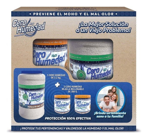 Kit Cero Humedad 3.2 Kg Mas 2 Rejillas Rellenables De 300grs