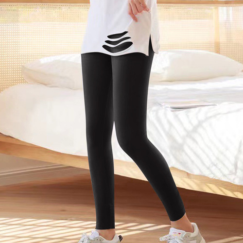 Pantalones Para Mujer De Terciopelo De Color Liso Con Forro