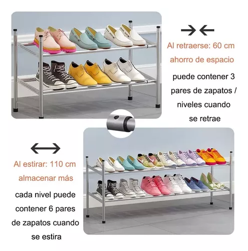 SONGMICS Zapatero, organizador de zapatos de 3 niveles, estante de  almacenamiento de zapatos de metal para 18 pares de zapatos, fácil de  montar