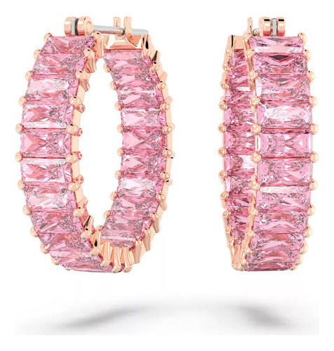 Rosas De Baño Swarovski Hoop Matrix Baguette En Oro Rosa