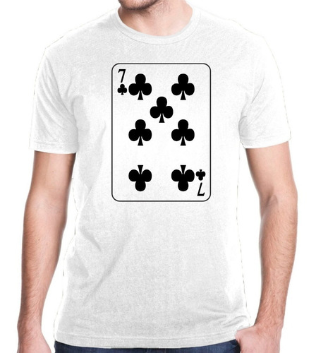 Camiseta Jogos Cartas De Baralho Sete 7 De Paus Poker 60