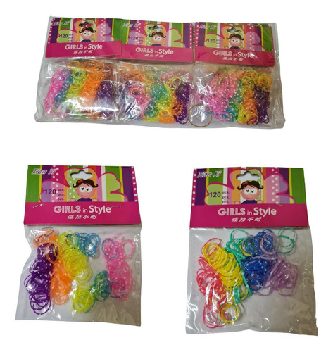 1200 Elásticos De Cabelo Silicone Xuxinha Colorida Infantil